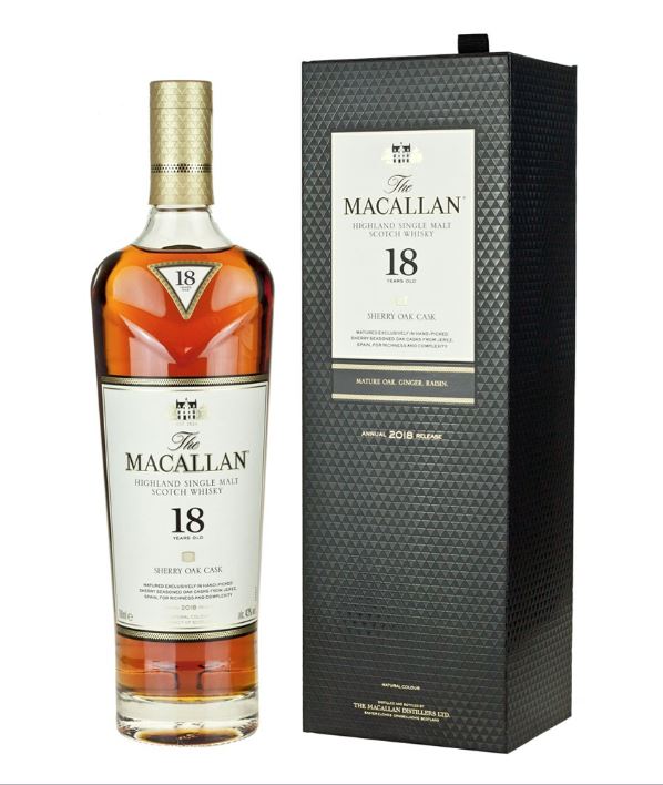 Macallan 18 Sherry Oak Cask Malt Co Single Malt Scotch Whisky